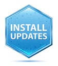 Install Updates crystal blue hexagon button