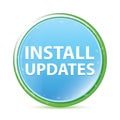 Install Updates natural aqua cyan blue round button