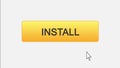 Install web interface button clicked with mouse cursor, different color choice