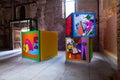 Installation by Ad MInoliti titled Cubes exposed at the Arsenale during the 58th International Art exhibition of Venice biennale,