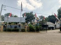 Installation of banners and other attribindependence day of the Republic of Indonesia