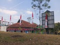 Installation of banners and other attrindependence day of the Republic of Indonesia