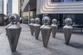 Installation Echo by canadian artist Husam Chaya near the IQ quarter of Moscow city. Moscow. Russia