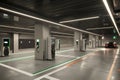 Installation of electric vehicle charging stations in an underground parking facility Royalty Free Stock Photo