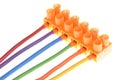 Installation electrical cables with terminal block Royalty Free Stock Photo
