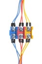 Installation electrical cables with terminal block