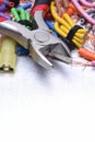 Installation of electrical, tools and cables Royalty Free Stock Photo