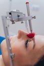 Installation of the face-bow. Functional diagnostics. Modern technology Royalty Free Stock Photo