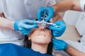 Installation of the face-bow. Functional diagnostics. Modern technology Royalty Free Stock Photo