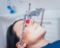Installation of the face-bow. Functional diagnostics. Modern technology Royalty Free Stock Photo