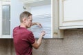 Installation of kitchen furniture.