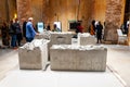 Installation by Lara Favaretto titled Blocking, exposed at the Arsenale. Biennale 2019