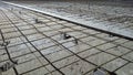 Installation of M6 single layer wiremesh Royalty Free Stock Photo