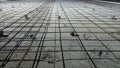 Installation of M6 single layer wiremesh on slab work Royalty Free Stock Photo