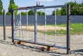 Installation of metal gates. Royalty Free Stock Photo