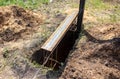 Installation of metal in the soil for the gate