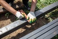 Installation of metal in the soil for the gate