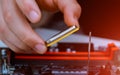 Installation of modern processor in CPU socket on the motherboard