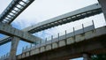 Installation of monorail train on its track elevated over road rapid railway transit system currently under construction Royalty Free Stock Photo