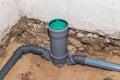 Installation of plastic sewer pipes in the bathroom and toilet Royalty Free Stock Photo