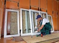 Installation of plastic windows