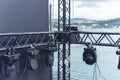 Installation of professional sound, light, video and stage equipment for a concert