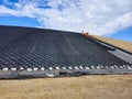 Installation and quality control process of geosynthetics in mines Royalty Free Stock Photo