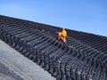 Installation and quality control process of geosynthetics in mines Royalty Free Stock Photo