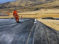 Installation and quality control process of geosynthetics in mines Royalty Free Stock Photo