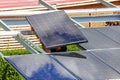 Installation of semitransparent solar modules Royalty Free Stock Photo