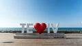 Installation in the shape of a heart in the port of TelAviv, Israel Royalty Free Stock Photo