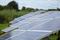 Installation of solar panels on the roof and on the ground Royalty Free Stock Photo