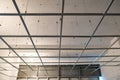 The installation of suspended ceiling at the construction site Royalty Free Stock Photo