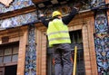 Installation of telephone lines in the city streets