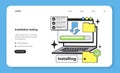 Installation testing technique web banner or landing page. Software testing