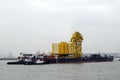 Installation towed to a drilling platform in the Northsea
