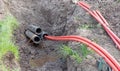 Installation of underground cable Royalty Free Stock Photo