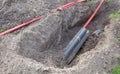 Installation of underground cable Royalty Free Stock Photo