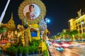 Installations due to King Rama X coronation in Ratchadamnoen Avenue, Bangkok, Thailand, on May 11 in Bangkok, Thailand Royalty Free Stock Photo
