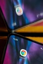 Installed google chrome application on smartphone Royalty Free Stock Photo