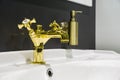 washbasin in the bathroom close up Royalty Free Stock Photo