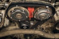 Installed new timing belt on camshafts Royalty Free Stock Photo