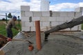 Installed sewer, pour concrete for screed in the house