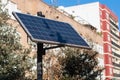 Installed solar panels in the city Park