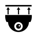 Installing and mounting cctv or surveillance camera. Vector simple icon. Royalty Free Stock Photo