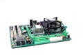 Installing a new RAM DDR memory for a personal computer processor socket in a service. Upgrade repair. PC upgrade or repair Royalty Free Stock Photo