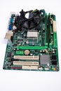 Installing a new RAM DDR memory for a personal computer processor socket in a service. Upgrade repair. PC upgrade or repair Royalty Free Stock Photo