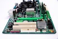 Installing a new RAM DDR memory for a personal computer processor socket in a service. Upgrade repair. PC upgrade or repair Royalty Free Stock Photo