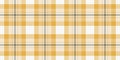 Installing plaid tartan fabric, african seamless texture vector. Quilted check textile pattern background in amber and white Royalty Free Stock Photo
