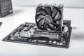 Installing random access memory into PC.